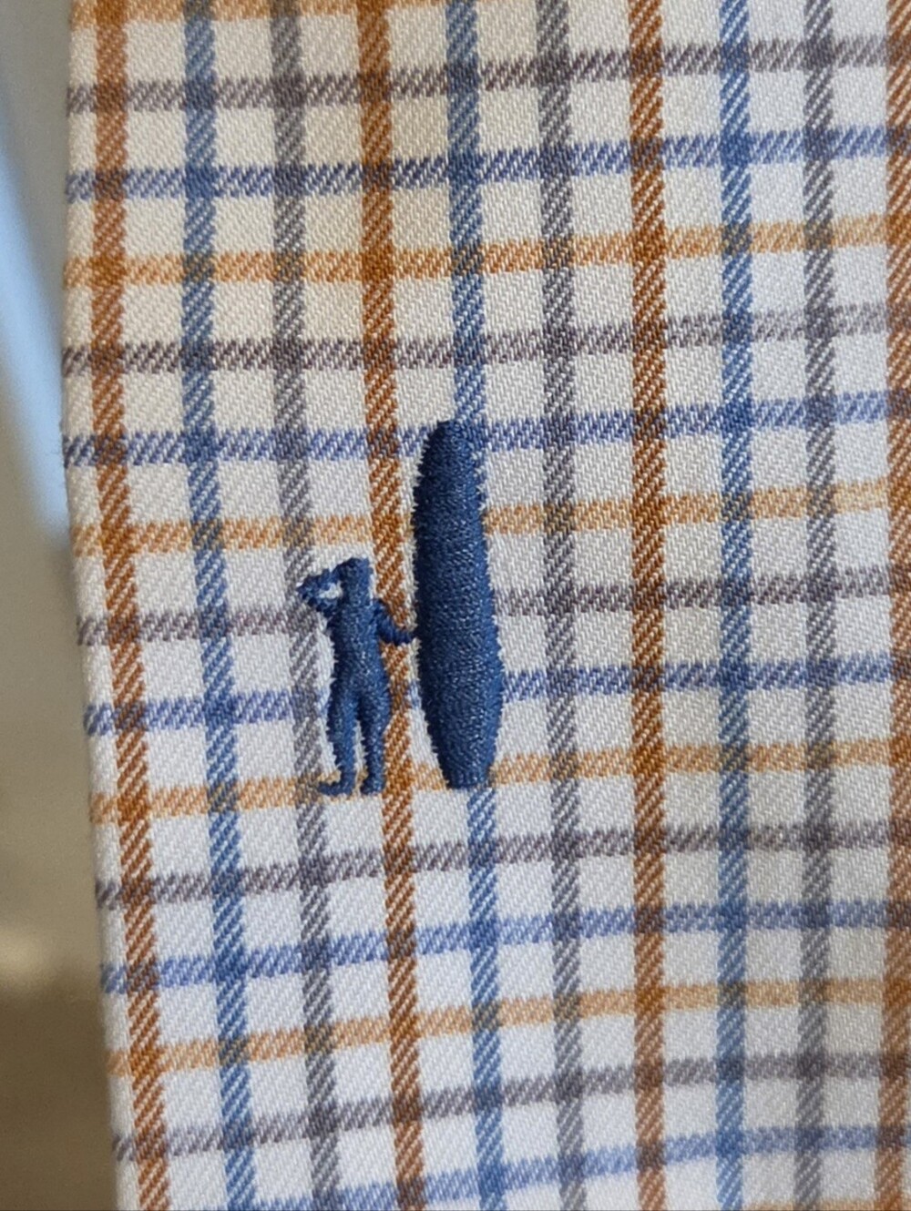 Johnnie-o PREP-FORMANCE Check-Plaid Button-Down Shirt - Size Medium - Orange - Picture 4 of 8